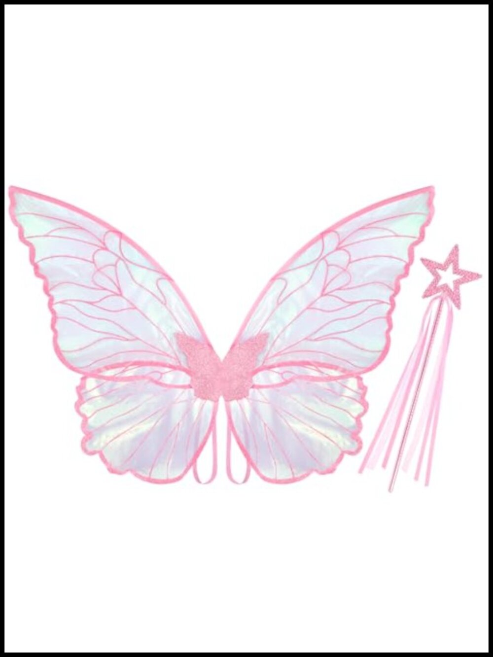 Fairy Wings Butterfly Costume Set with Wand Organza Adult Women